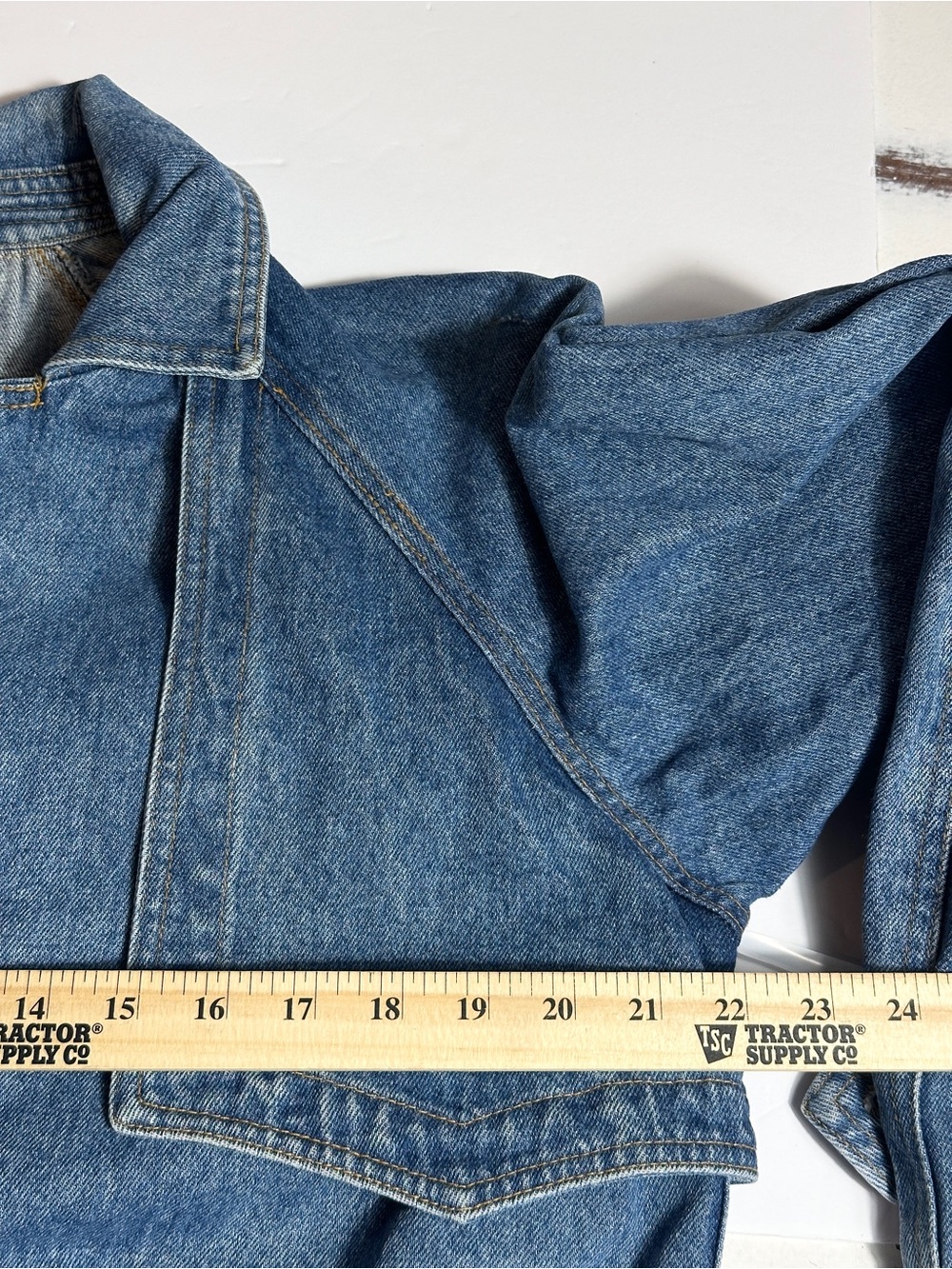 Vintage 80’s Avon Fashions Denim women's Double-Breasted Trench Coat size M - Picture 8 of 14